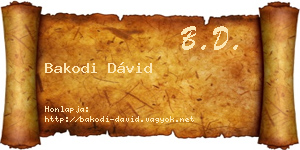 Bakodi Dávid névjegykártya