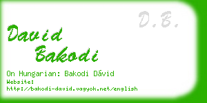 david bakodi business card