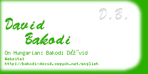 david bakodi business card